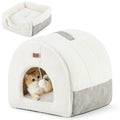 ZOMISIA Cat Bed Cave for Indoor Cats, 2-in-1 Cat Cave for Kittens and Small Pets with Removable Washable Cushioned Pillow, Enclosed Cat Bed Cozy Cat House Hideout with Non-Slip Bottom, 15 Inches