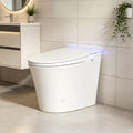 Smart Toilet with Auto Open/Close Lid - Warm Water Bidet, ADA Comfort Height Heated Seat, Dryer, Night Light, Foam Shield, Dual Auto Flush, Foot Sensor, Modern Elongated One-Piece Toilet