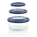 Pyrex Simply Store (3-Pack) Glass Food Storage Containers Set, (2, 4 & 7 Cup) Meal Prep Containers With Plastic BPA-Free Lids, Dishwasher & Microwave Safe