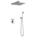 Shower System,2-Function Square Shower Faucet Wall Mounted Shower Combo Set for Bathroom with 12" Rain Shower Head, Pressure Balance Valve, Solid Brass in Polished Chrome Show