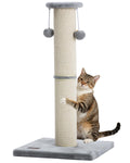 Cat Scratching Post 34 Inches Large Sturdy Cat Post with Sisal Scratcher and Hanging Ball Scratching Post for Indoor Cats Adult Grey
