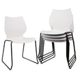 Klasika Stackable Waiting Room Chair, Stacking Office Chair with Ergonomic Lumbar Support and Metal Legs, Plastic Desk Chairs for Conference