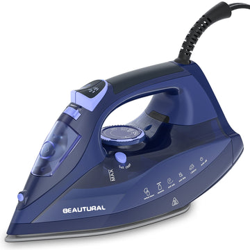 BEAUTURAL Steam Iron for Clothes with Ceramic-Coated Soleplate, 1500 Watts