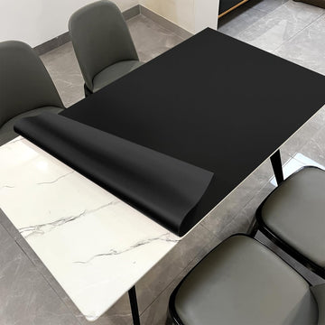 Zinkooat Faux Leather Table Cover,1.8mm Thick,42x90 Inch Table Protector,Table Protector for Dining Room Table,Dining Table Cover,Padded Table Protector.(Black+Black,42x90)