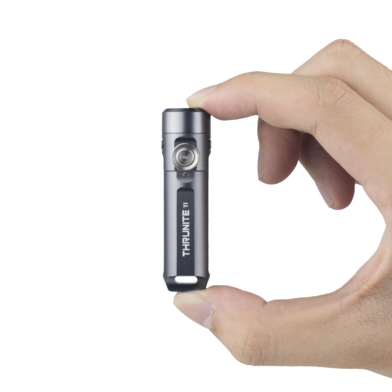ThruNite Ti Keychain Flashlight, USB-C Rechargeable EDC Pocket Light, 650 Lumens with Magnetic Tailcap, 5 Modes, IPX-6 Waterproof Mini Flashlight for Camping, Everyday Carry (Grey)