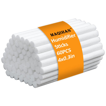 60PCS Humidifier Stick Filter Refill - Mini Air Diffuser Pure Wicks Refill Cotton Filter Sticks Replacement Wicks for Small Portable Humidifier Diffuser in Office Bedroom Home