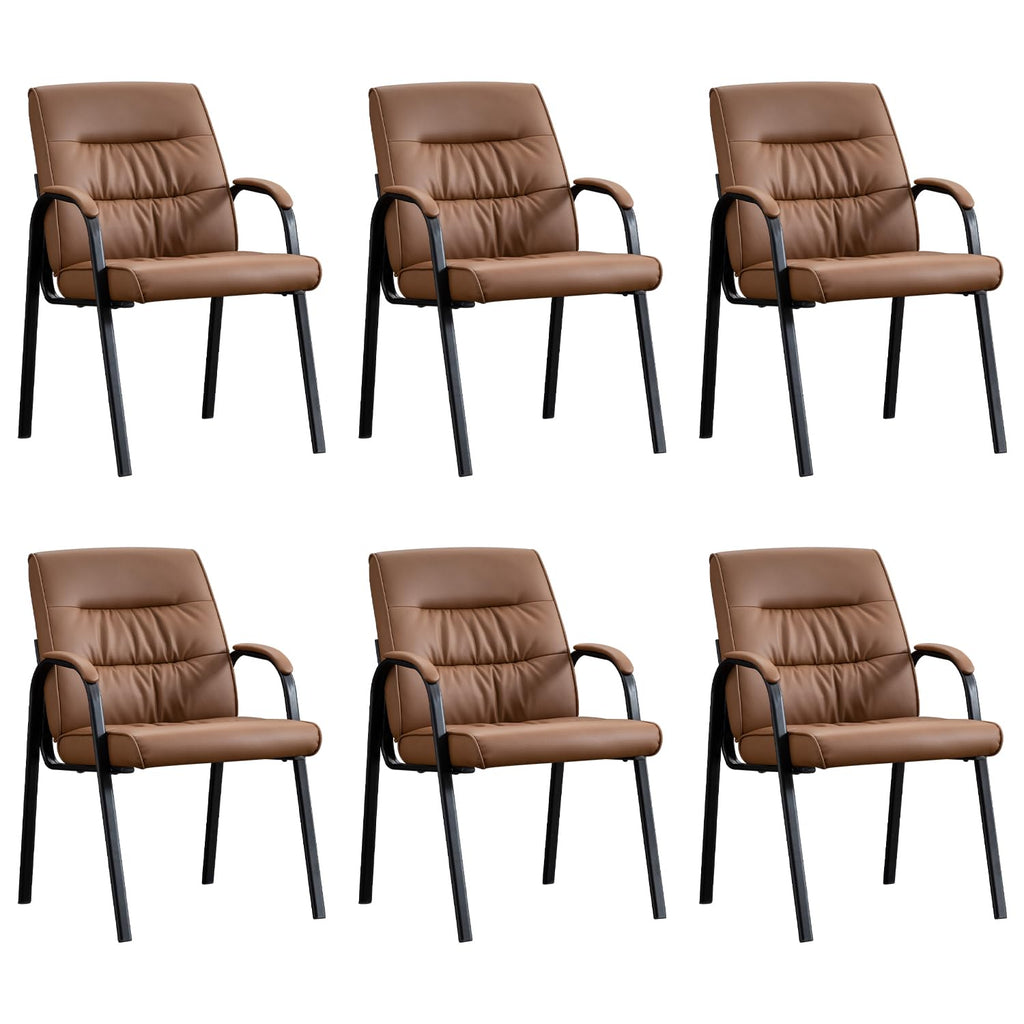 Boiskom Office Guest Reception Chair Set of 6, Conference Room Chairs Waiting Room Chairs 6 Pack, Modern Leather Office Desk Chair No Wheels.
