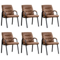 Boiskom Office Guest Reception Chair Set of 6, Conference Room Chairs Waiting Room Chairs 6 Pack, Modern Leather Office Desk Chair No Wheels.