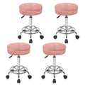 Klasika Velet Rolling Bar Stool with Wheels, Tall Drafting Stool with Adjustable Height and Footrest, Multi-purpose Office Desk Chair for Home