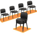 Clatina Stacking Conference Room Chairs No Wheels, Pu Leather Waiting Room Chair Armless Stackable Office Guest Chair with Metal Frames for