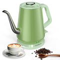 Gooseneck Electric Kettle 0.8L, 1200W Fast Boiling Stainless Steel – Auto Shut-Off, Precision Pour Over Kettle for Coffee & Tea, Ideal for Small Kitchen, RV, Travel (Green)