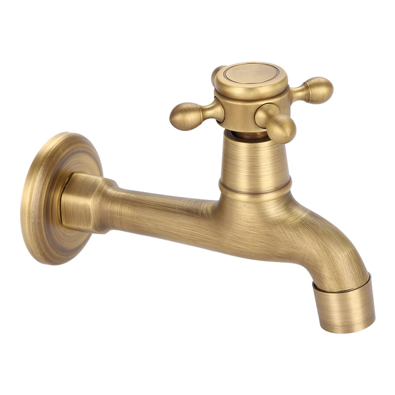 flexman Kitchen Faucet, Vintage Solid Brass Wall Mounted Single Cold Bathroom Sink Faucet, Mop Pool Water Tap for Kitchen Bathroom Sink Mop Pool (Mop Pool Faucet Length)