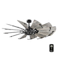 Progress Lighting Springer Collection DC Motor Farmhouse Windmill Ceiling Fan, Matte Black, 12-Blade (60" W x 17-3/8" H) P250000-31M