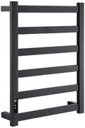 Bathroom Wall Heater Electric Towel Warmer and Drying Rack, Stainless Steel Heated Towel Rack, Wall Mount 6 Bar Heated Towel Rail with 18H Timer for Bathroom, Adjustable Temperatu