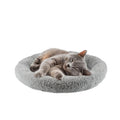 LESYPET Cat Bed for Indoor Cats, Small Pet Bed Curl Sleep Cushion with Raised Pillow Around, Non-Slip Bottom Washable Pet Beds Mat for Small Pets Rabbit Hamsters, Round Diameter 15.7"
