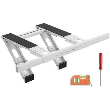 No Drill AC Window Bracket, Air Conditioner Support Bracket for Single/Double Hung Windows, Heavy Duty Epoxy-Coated Steel Holds Up to 300lbs, Easy Installation & Adjustable