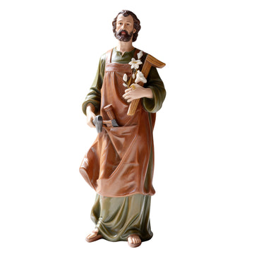 St. Joseph the Worker Statue, 9.6-Inch Resin Catholic Carpenter Figurine