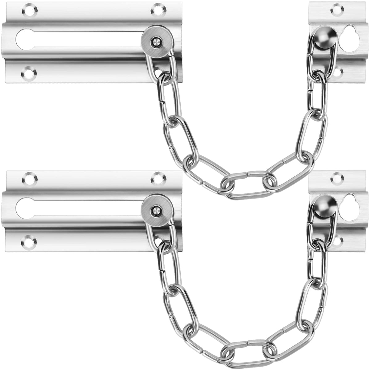 INBOF 2 Pack Door Chain Lock, Stainless Steel Chain Locks for Inside Door, Premium Thickened with 12 Screws