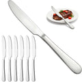 6 Piece Stainless Steel Dinner Knives Set, 9 Inch | Mirror Polished Blade, Serrated Edge, Dishwasher Safe, Ideal for Home, Restaurant, Gifting