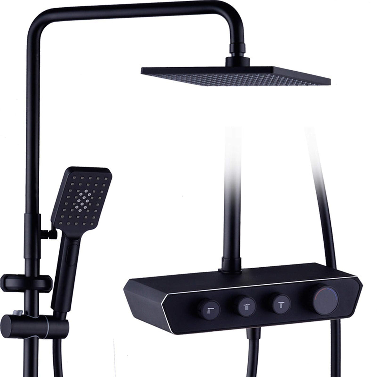 Shower Fixture 3 Functions Shower System Luxury Shower Faucet Set 10Inch Bathroom Rain Mixer Shower Combo Set for Hotels