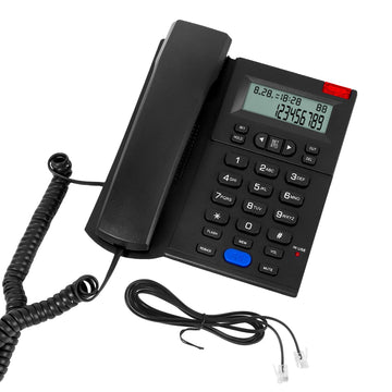 Corded Landline Phone with Caller ID & Speakerphone, Landline Phones for Home Office, Speaker Phones with Redial, Speed Dial, Mute Feature, Telephone Landline Phones Adjustable Ringer: High/Low/Off