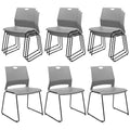 Klasika Stackable Guest Reception Chairs, Stacking Office Chair with Ergonomic Lumbar Support & Metal Legs, Plastic Desk Chairs for Conference