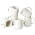 Coffee Mugs, 15 Ounce Coffee Cups Set of 6, Ceramic Tea Cups for Latte Milk Cappuccino Cocoa Mocha, Creamy White Mugs with Handle for Mom and Dad as Gifts, Dishwasher & Microwave Safe