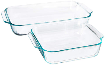 Pyrex 233 3-Quart & 222 2-Quart Clear Glass Baking Dishes - Made in USA