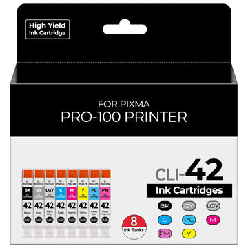 CLI-42 Pro 100 Ink Cartridges Compatible for Canon 42 CLI-42 CLI42 Ink Cartridges Value Pack Compatible for Canon pro-100 Ink Cartridge for PIXMA Pro 100 Pro-100 Pro100s Pro100 Printers (8 Pack)