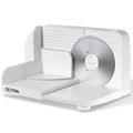 OSTBA Foldable Electric Food Slicer, Adjustable Thickness 0–15mm, 6.7” Stainless Steel Blade, 150W Motor, Portable & Easy-to-Clean Meat, Cheese, Bread, and Vegetable Slicer for Home Kitchen, White
