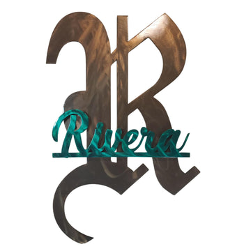 Handmade Custom Multi-Layered Metal Monogram Sign - Personalized Family Name Wall Art with Distinct Layers and Custom Colors - Wedding Housewarming Gift for Metal Wall Art