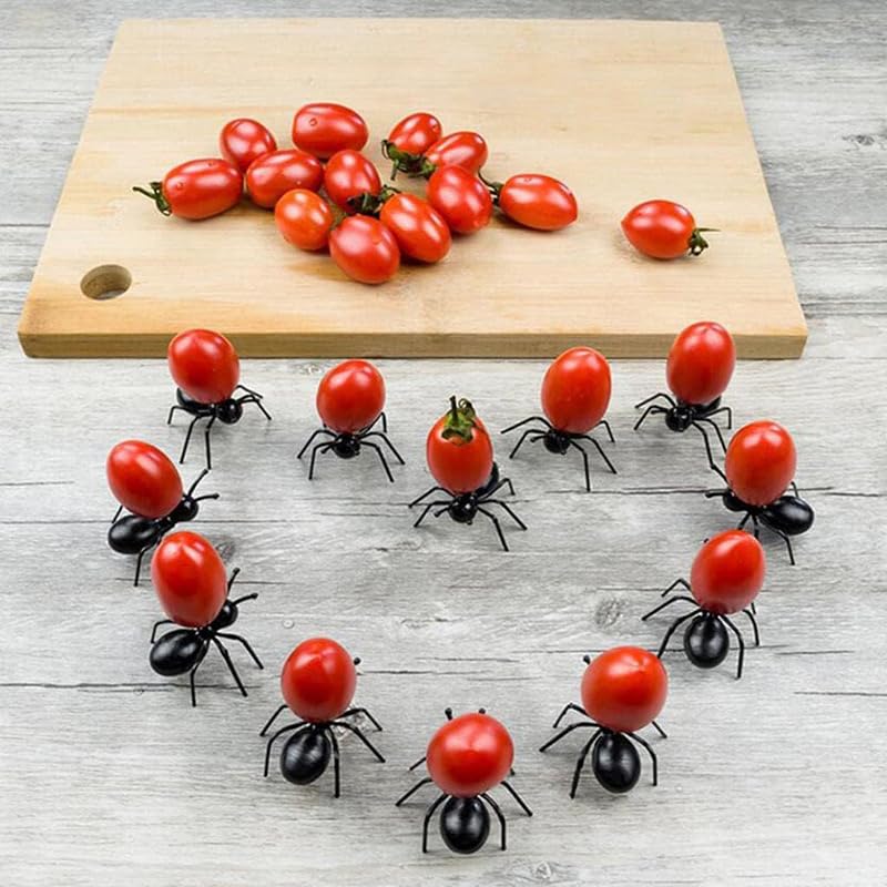 12pcs Ant-Shaped Fruit & Dessert Forks - Durable ABS Resin, Perfect for Parties & Catering