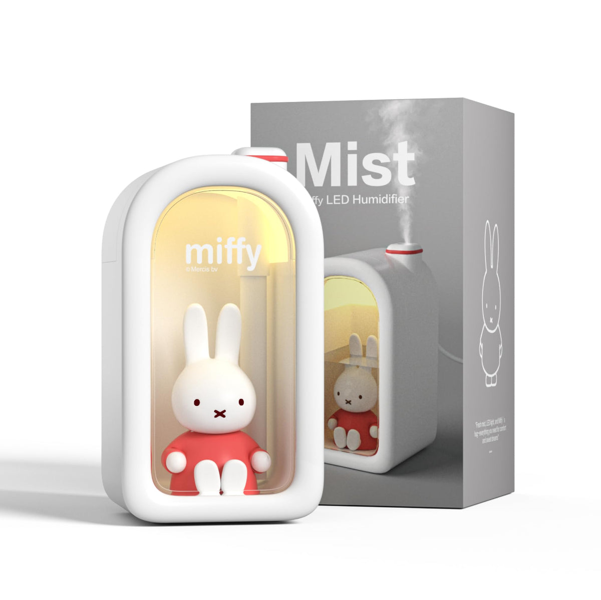 Mipow X Miffy Cool Mist Humidifier - Ultrasonic Quiet , Mini Cute Humidifier with Night Light for Bedroom/Babies Nursery/Office, 380ml