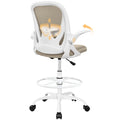 Primy Drafting Chair Tall Office Chair with Flip-up Armrests Executive Ergonomic Computer Standing Desk Chair with Lumbar Support and