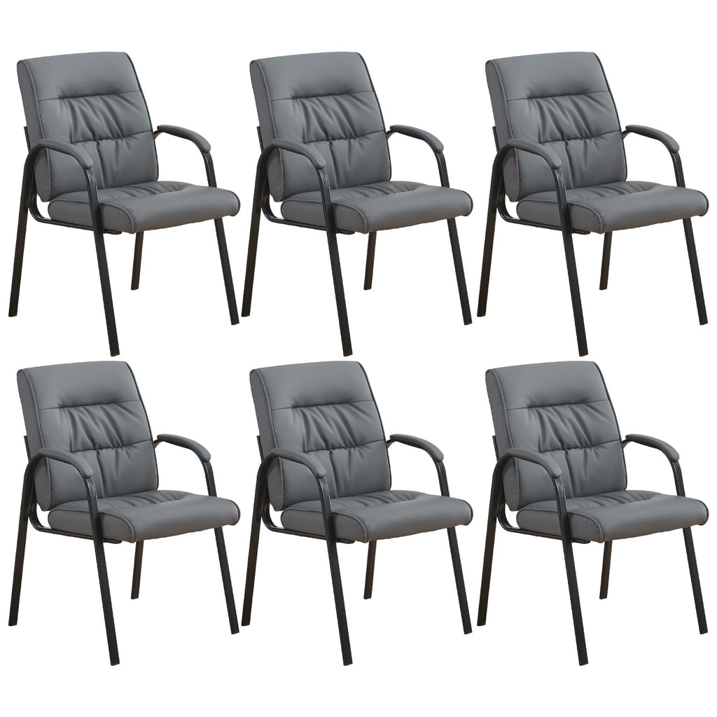 Boiskom Office Guest Reception Chair Set of 6, Conference Room Chairs Waiting Room Chairs 6 Pack, Modern Leather Office Desk Chair No Wheels.