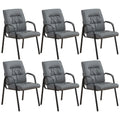 Boiskom Office Guest Reception Chair Set of 6, Conference Room Chairs Waiting Room Chairs 6 Pack, Modern Leather Office Desk Chair No Wheels.