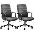 Office Desk Chair, Leather Conference Room Chairs with Wheels, Modern Executive Office Chairs Adjustable Height, Ergonomic Swivel Rolling