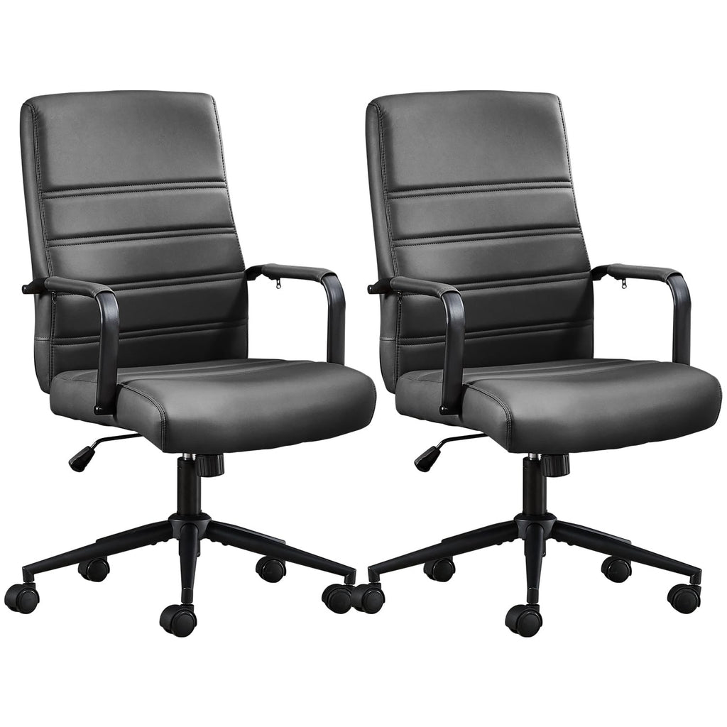Office Desk Chair, Leather Conference Room Chairs with Wheels, Modern Executive Office Chairs Adjustable Height, Ergonomic Swivel Rolling