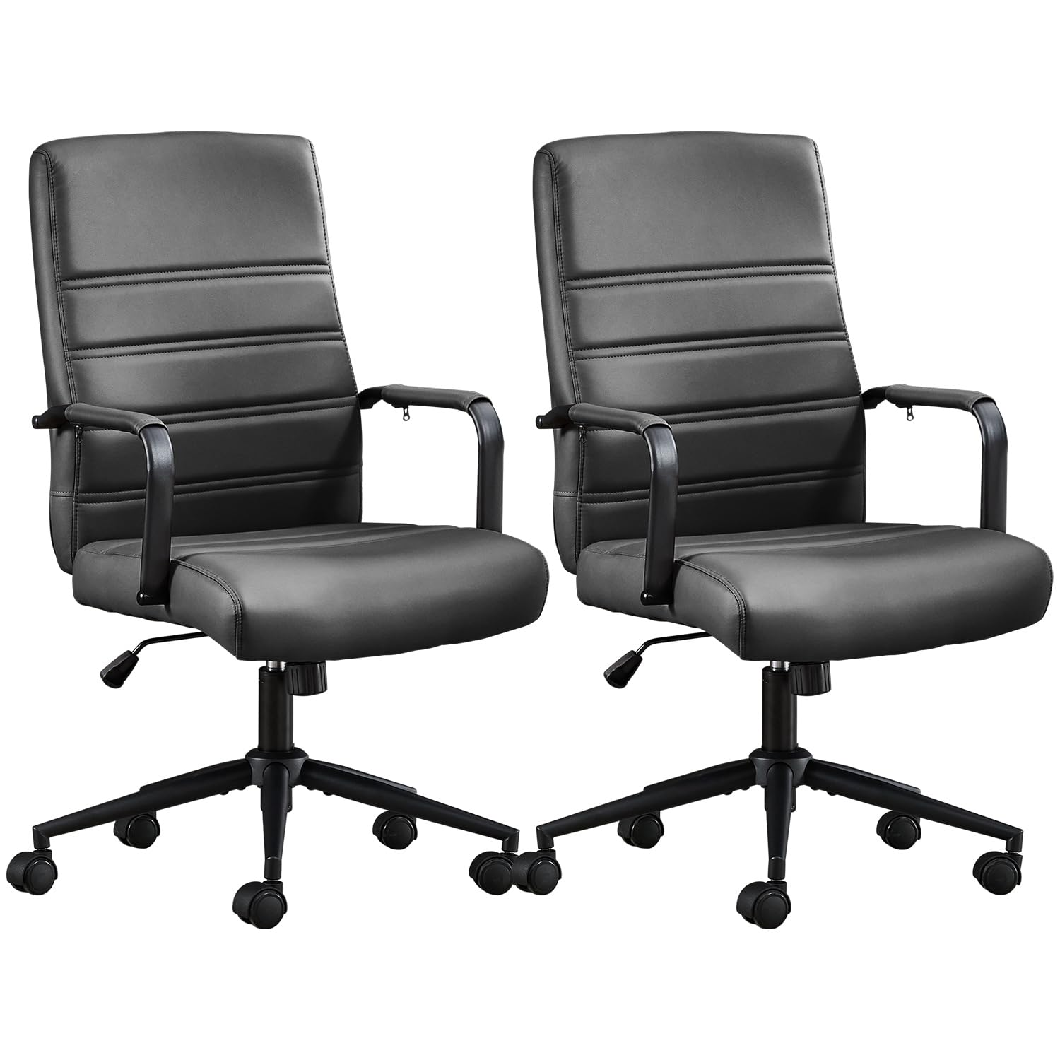 Office Desk Chair, Leather Conference Room Chairs with Wheels, Modern Executive Office Chairs Adjustable Height, Ergonomic Swivel Rolling