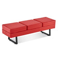 Barberpub Waiting Room Chairs, Heavy Duty Office Guest Reception Bench, Faux Leather Upholstered Lobby Chairs for Salon, Conference Room 7008