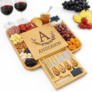 Personalized Charcuterie Board for Wedding Gift for Couple 2026, Custom Engraved Wood Cheese Board for Couples, Unique, Engagement, Anniversary, Bridal Shower & Housewarming