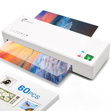 Buyounger Laminator Machine with 60 Laminating Sheets, A4 Laminator Thermal and Cold, 9 Inch Laminating Machine for Home School Office