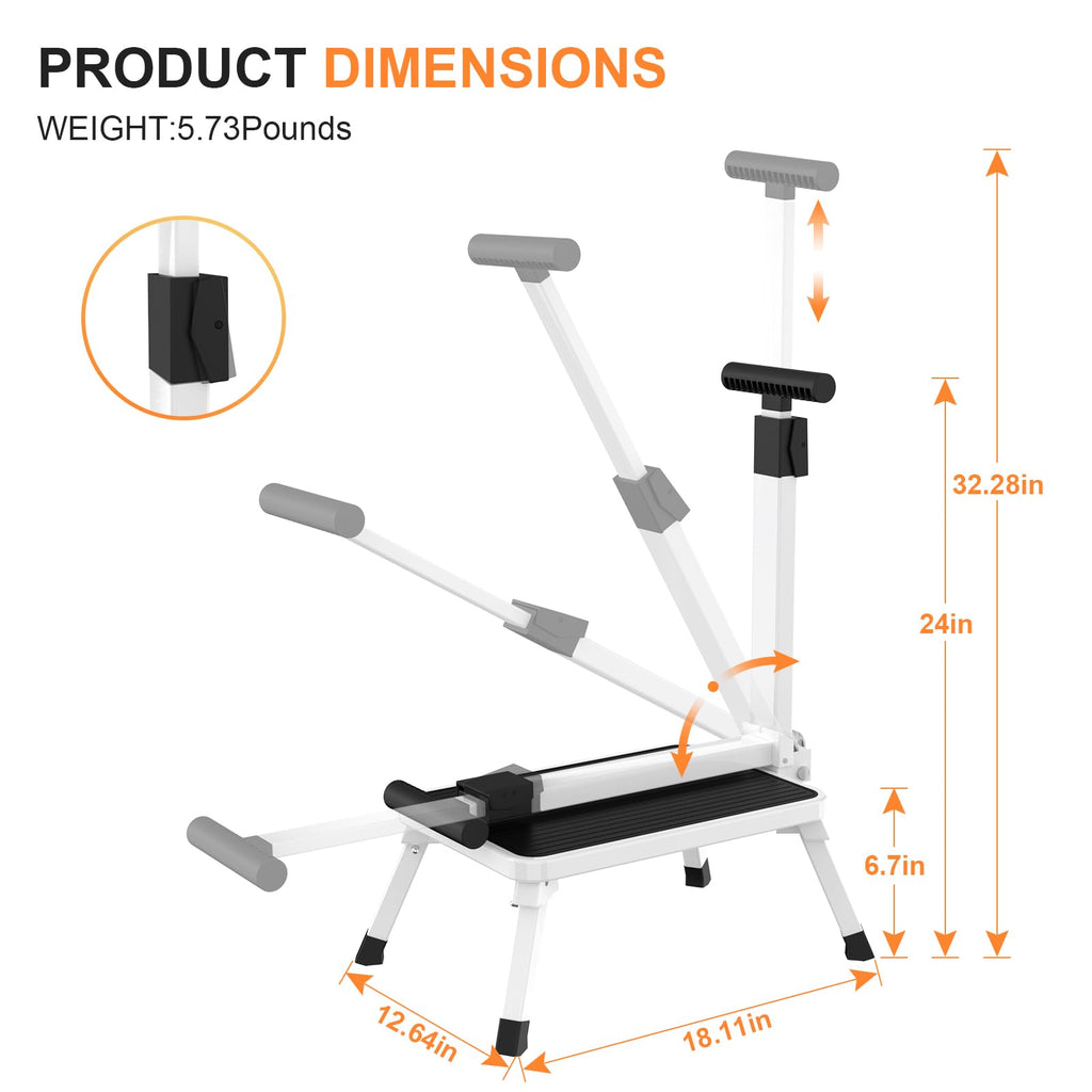 Step Stools for Adults, Foldable Step Stool with Handle for Elderly Seniors Stepping Stool with Non-slip Step Platform Metal Stool in Kitchen,