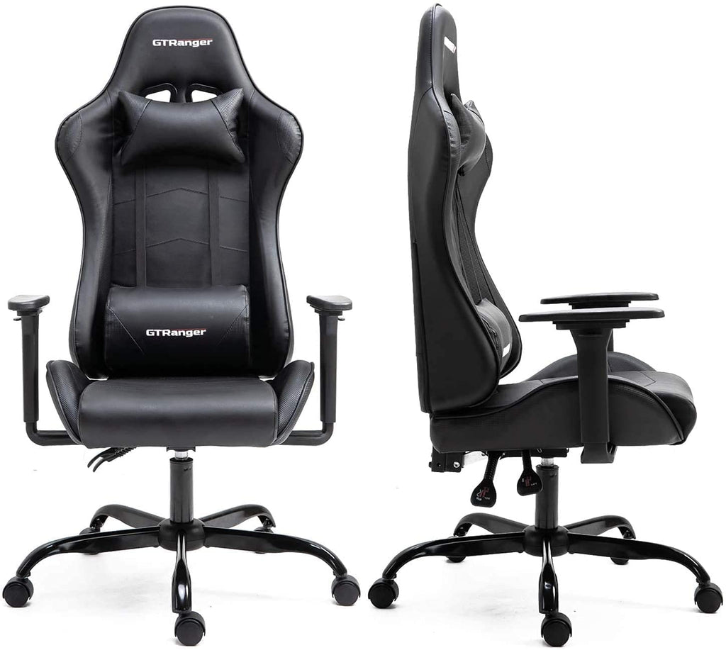 Gtpoffice Gaming Chair, Big and Tall Computer Game Chair with Headrest & Lumbar Support Ergonomic Office Chair for Home Office Earth Black