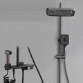 Exposed Shower System Gray Bathroom Shower Faucet Set High Adjustable Rain Shower Fixture with Shower Head, Waterfall Bathtub Faucet with Hand Shower And Bidet Sprayer
