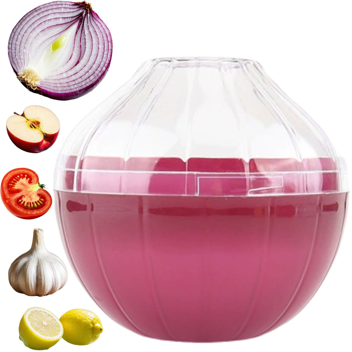 Reusable Onion & Tomato Storage Containers - Freshness Saver Keepers with Transparent lid Organizer for Fridge, Onion Holder Storage Onions Keeper for Refrigerator, Fruit Storages Box