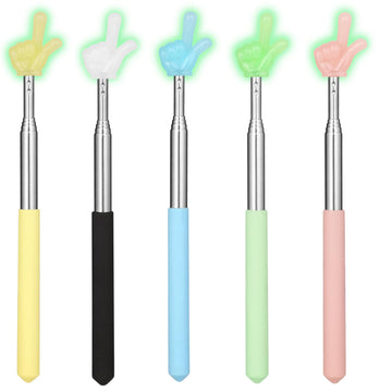Hianjoo 5 PCS Extendable Pointer Finger Stick for Classroom | Teacher Pointer Finger Tools, Mini Retractable Hand Finger Pointers Stick for Whiteboard, Blackboard, Presentation