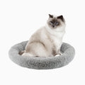 Round Cat Bed Washable Cat Donut Bed with Non-Slip Bottom Comfortable Soft Pet Bed for Indoor Cats/Gray (Diameter: 15.75")