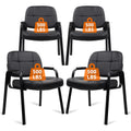 Clatina Big & Tall 500 Lbs Waiting Room Chair, Leather Office Reception Guest Chair No Wheels with Padded Arms for Elderly Home Desk Conference