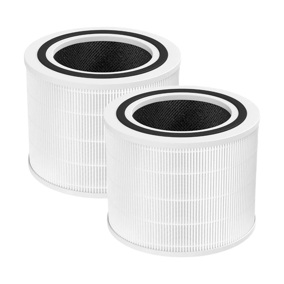 Nispira Replacement Filter Compatible with Humsure HKJ-200A Air Purifier, 3-Stage Filtration System with Activated Carbon & True HEPA, 360° Cylindrical Air Filter, 2 Pack